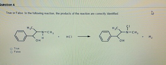 Solved true or false : in the following reaction, the | Chegg.com