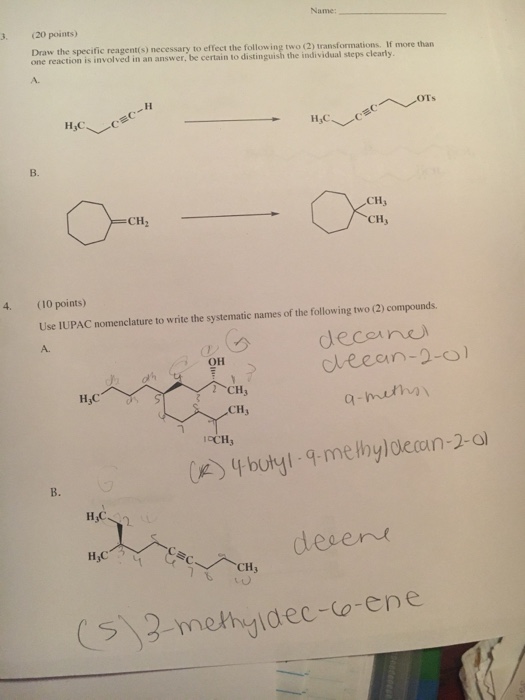 Solved Use IUPAC Nomenclature To Write The Systematic Names | Chegg.com