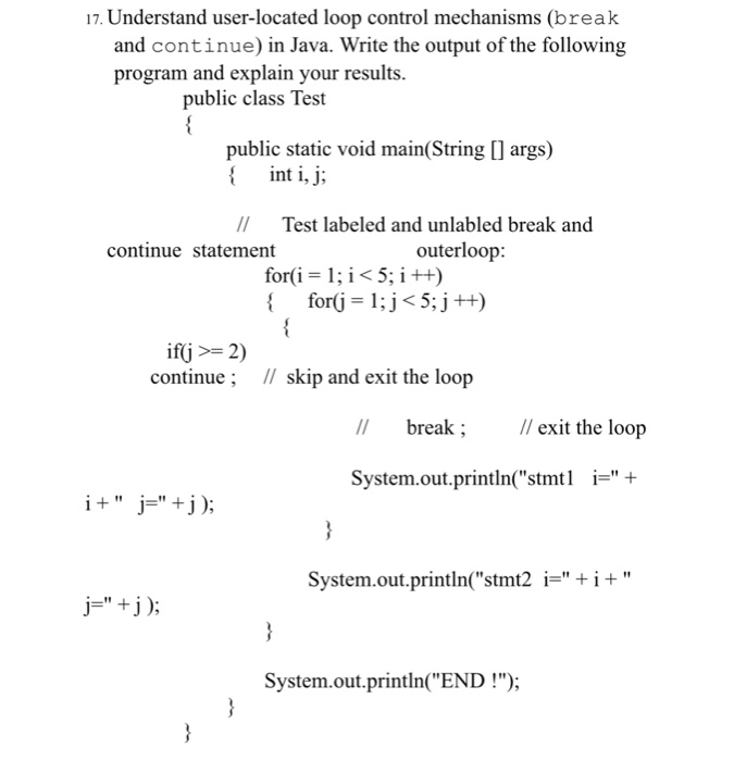 Solved Understand user-located loop control mechanisms | Chegg.com
