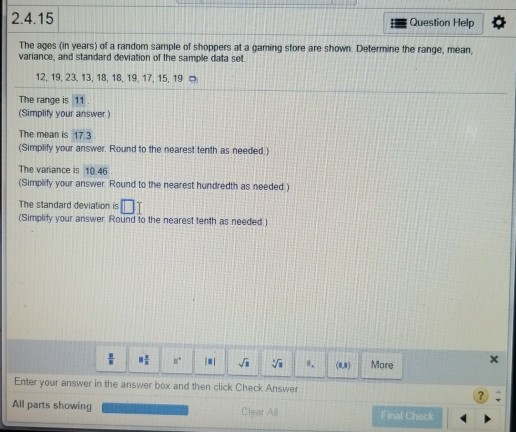 Solved 2 4 15 Question Help The Ages in Years Of A Chegg