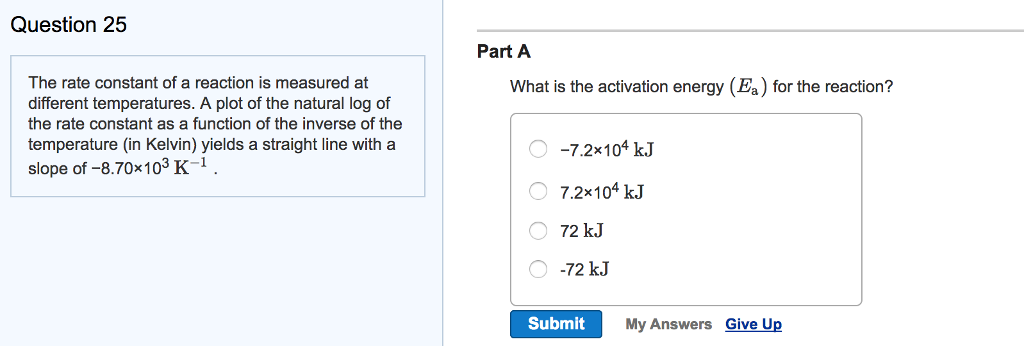 Solved The rate constant of a reaction is measured at | Chegg.com