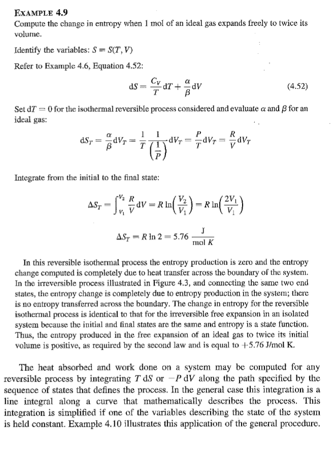Solved 1. Resolve the free expansion of an ideal gas example