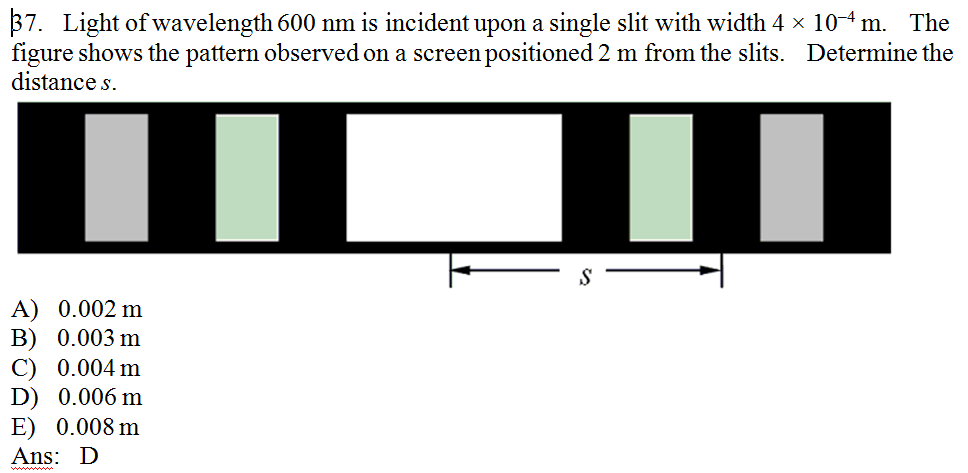 Solved Light of wavelength 600 nm is incident upon a single | Chegg.com