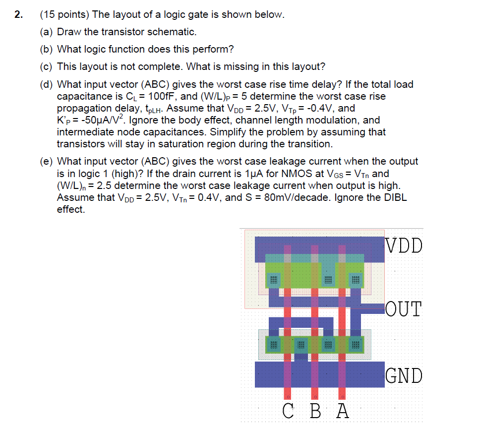 Solved The layout of a logic gate is shown below. (a) Draw | Chegg.com