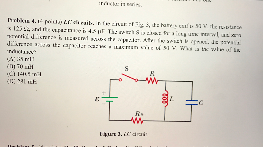Solved inductor in series. Problem 4. (4 points) LC