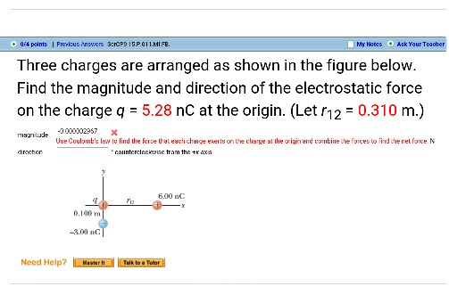 Solved Three Charges Are Arranged As Shown In The Figure | Chegg.com