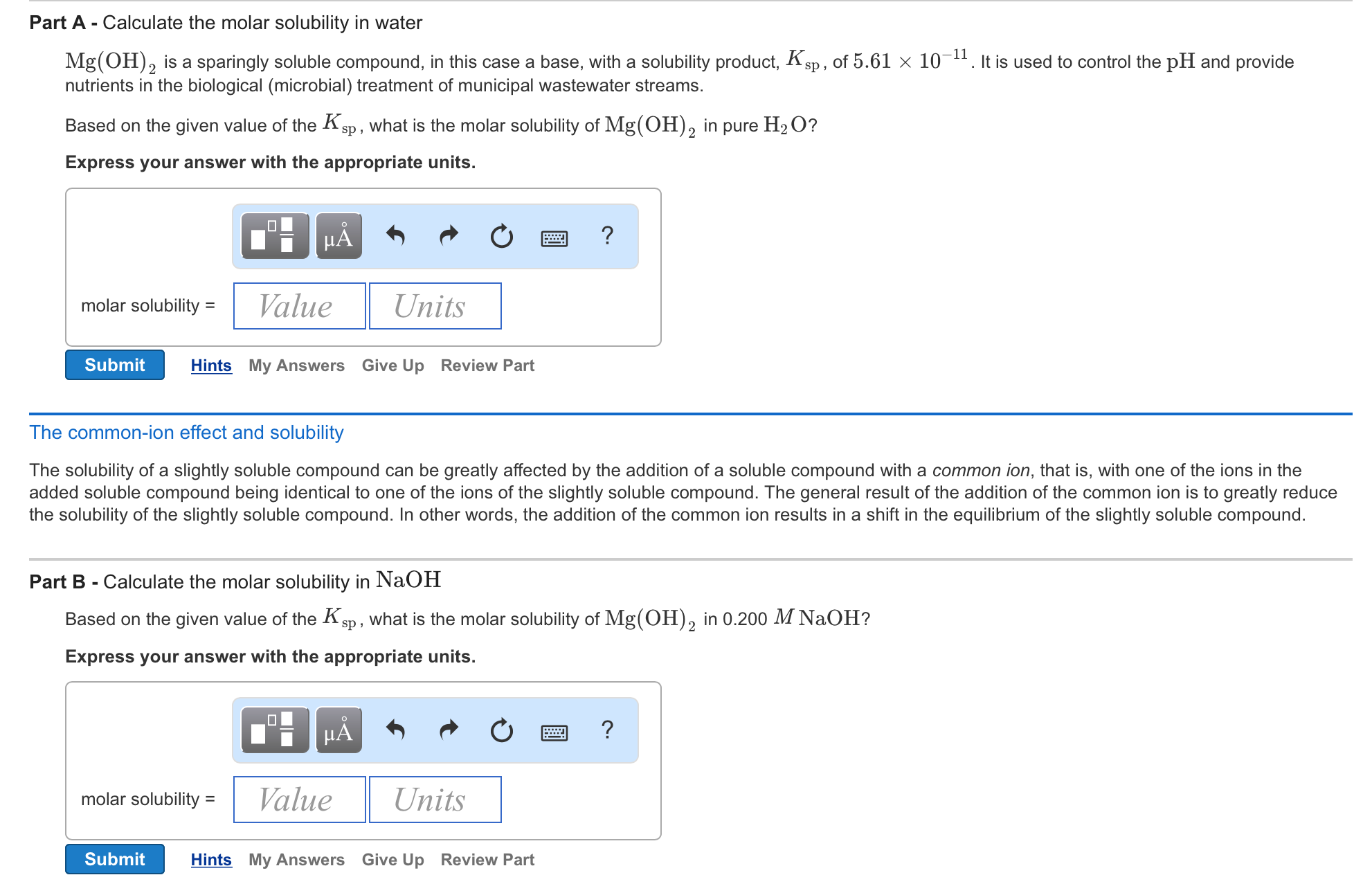 Solved Calculate The Molar Solubility In Water Mg Oh 2 Is A Chegg Hot Sex Picture 6712