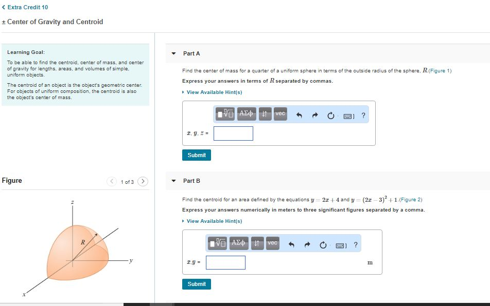 Solved Find the center of mass for a quarter of a uniform | Chegg.com