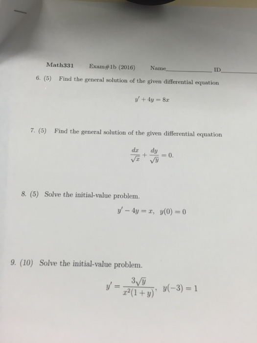 Solved Find the general solution of the given differential | Chegg.com