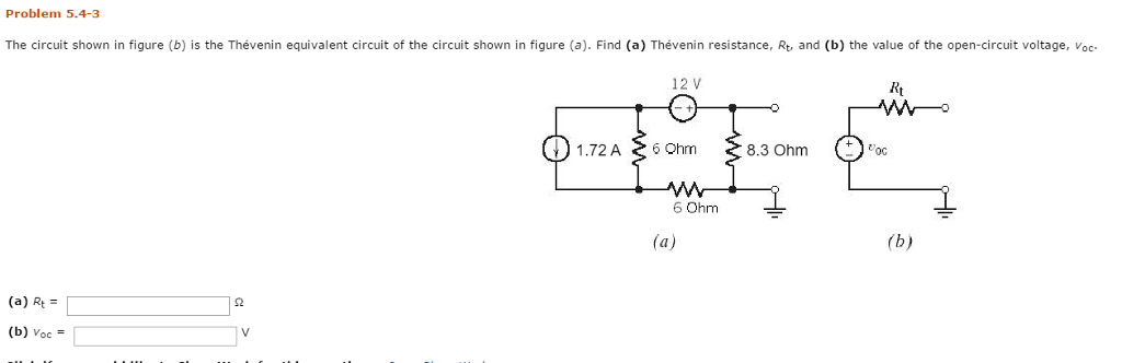 Solved The Circuit Shown In Figure (b) Is The Thevenin | Chegg.com