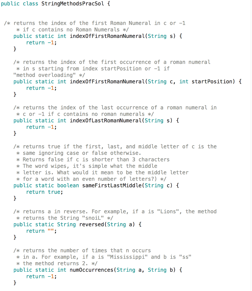 Solved Java. run a test to make sure the functions | Chegg.com