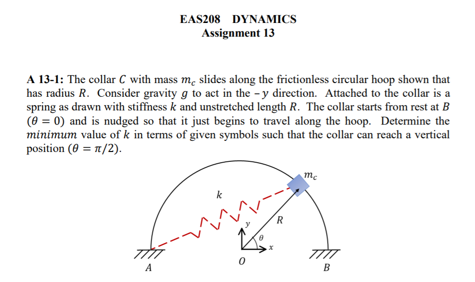 Solved EAS208 DYNAMICS Assignment 13 A 13-1: The collar C | Chegg.com