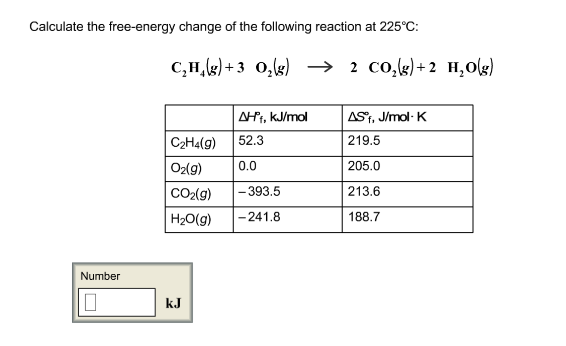 Solved Calculate the free energy change of the following Chegg