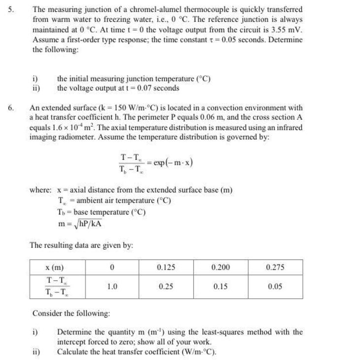 Solved 5. The measuring junction of a chromel-alumel | Chegg.com