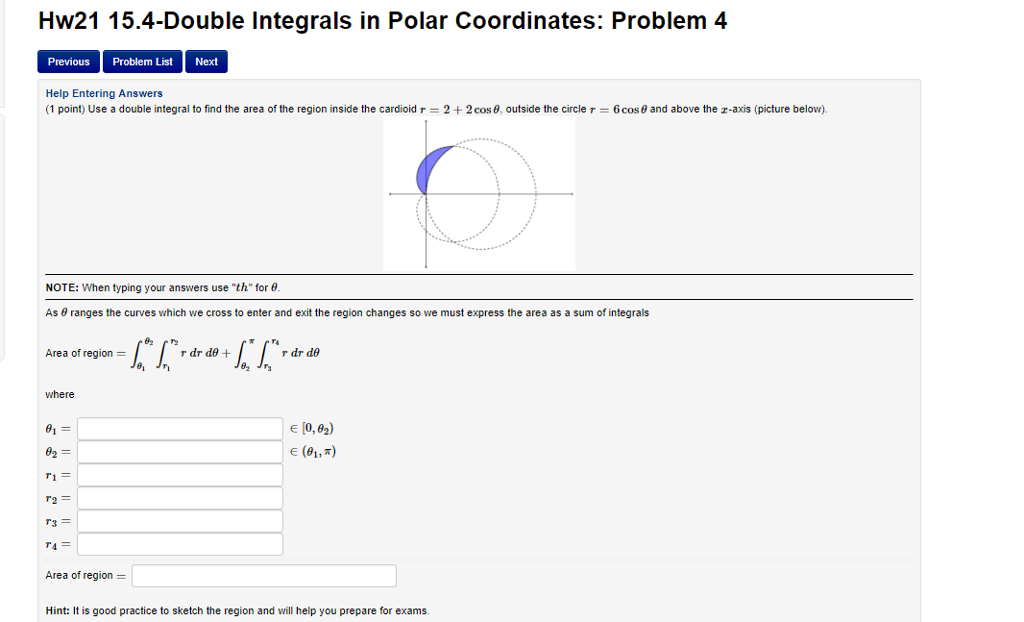 Solved Hw21 15.4-Double Integrals in Polar Coordinates: | Chegg.com