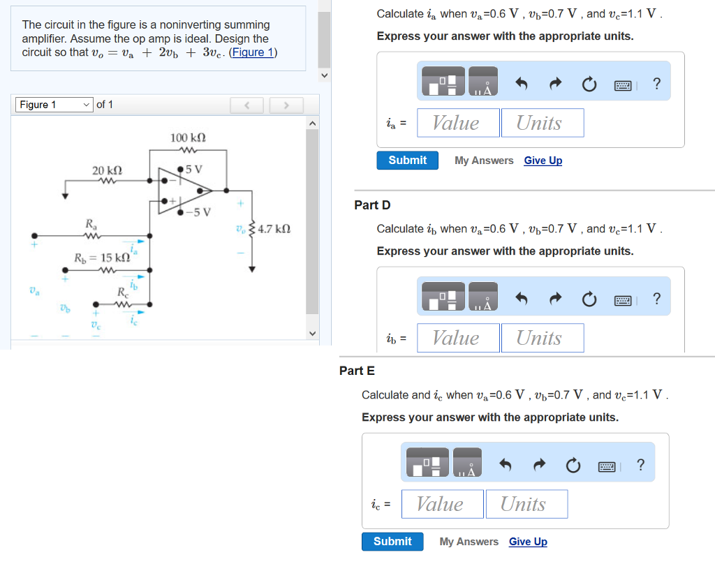 Solved Calculate ia when ua-0.6 V , ub-0.7 V , and Uc-1.1 V- | Chegg.com