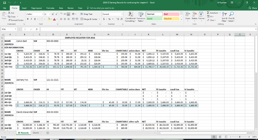 Solved 2016 ng Records for continuing for rsert Page Layout | Chegg.com