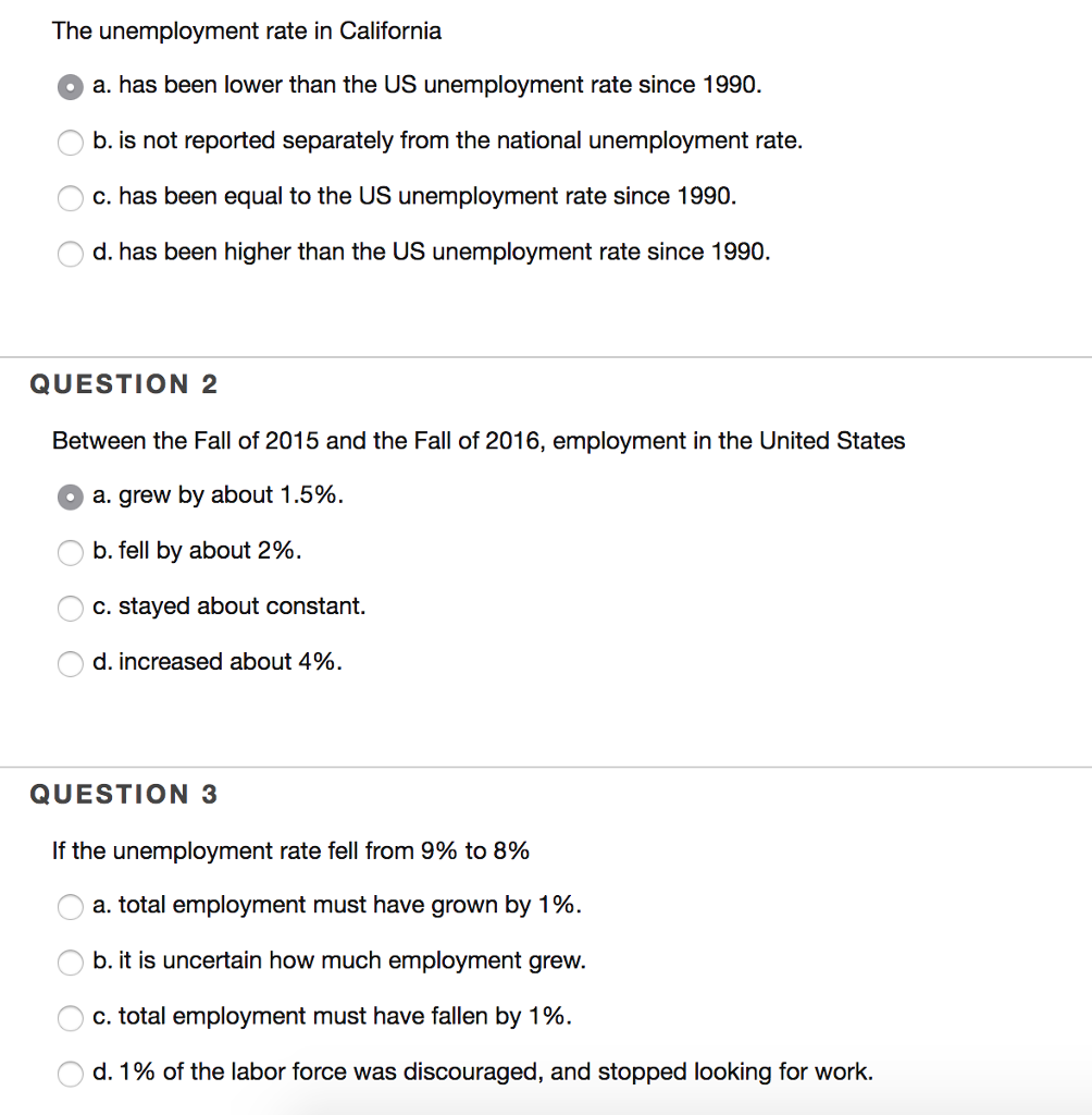 Solved The unemployment rate in California a. has been | Chegg.com