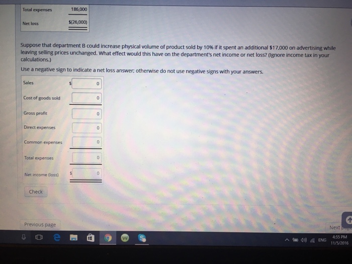 Solved Analyzing operational Changes operating results for | Chegg.com