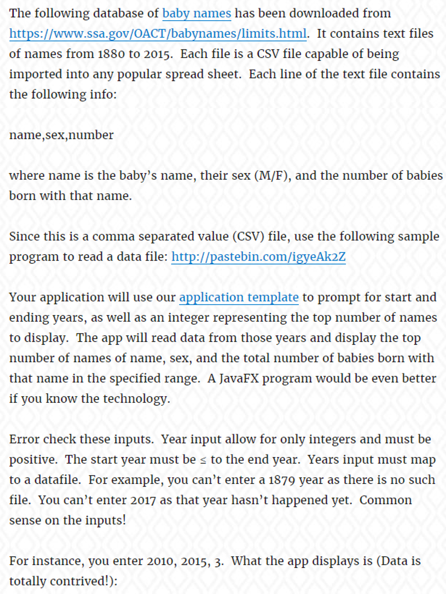 Solved The following database of baby names has been | Chegg.com