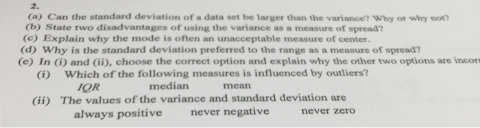 Solved Can the standard deviation of a data set be larger | Chegg.com