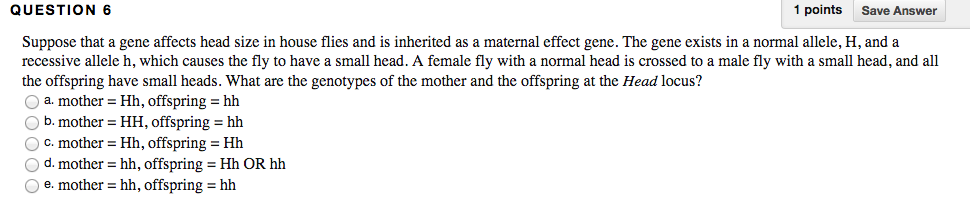 Solved QUESTION 6 1 points Save Answer Suppose that a gene | Chegg.com