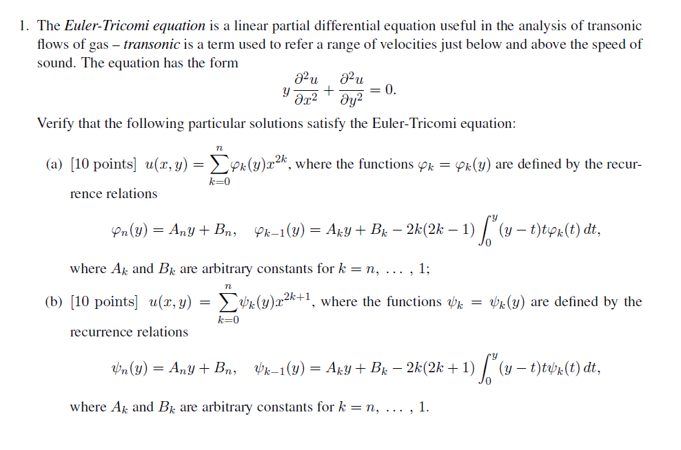 Solved The equation is a linear partial