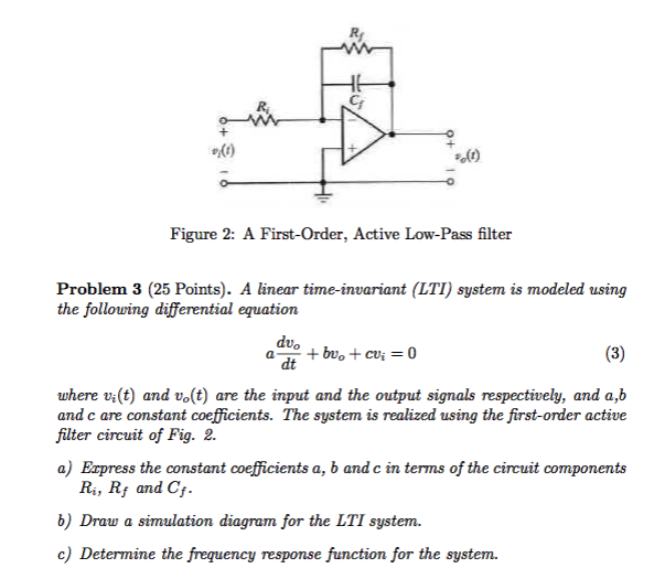 Solved Aot Figure 2 A First Order Active Low Pass Filter 1297