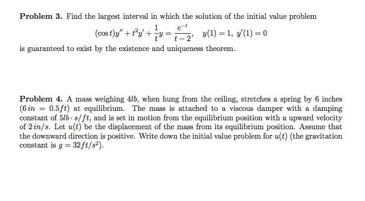 Solved Problem 1. The fundamental system of solutions of the | Chegg.com