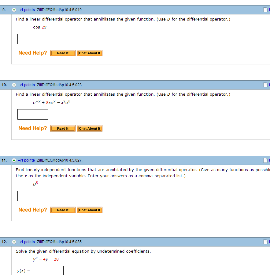 Solved Solve The Given Differential Equation By Undetermined Chegg