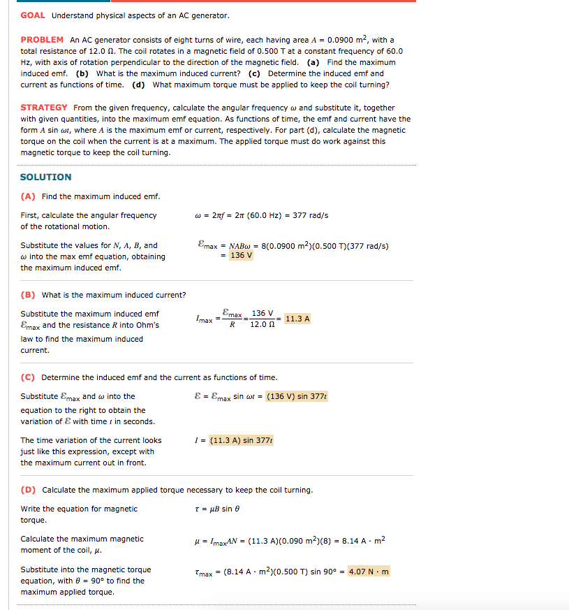 Solved GOAL Understand physical aspects of an AC generator. | Chegg.com