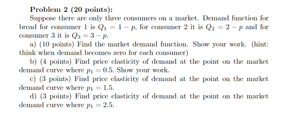 Solved Problem 2 (20 points): Suppose there are only three | Chegg.com