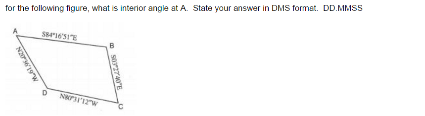 Solved 1) For the following figure, what is the bearing of | Chegg.com