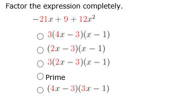 Solved Factor the expression completely. - 21x + 9 + 12x^2 | Chegg.com