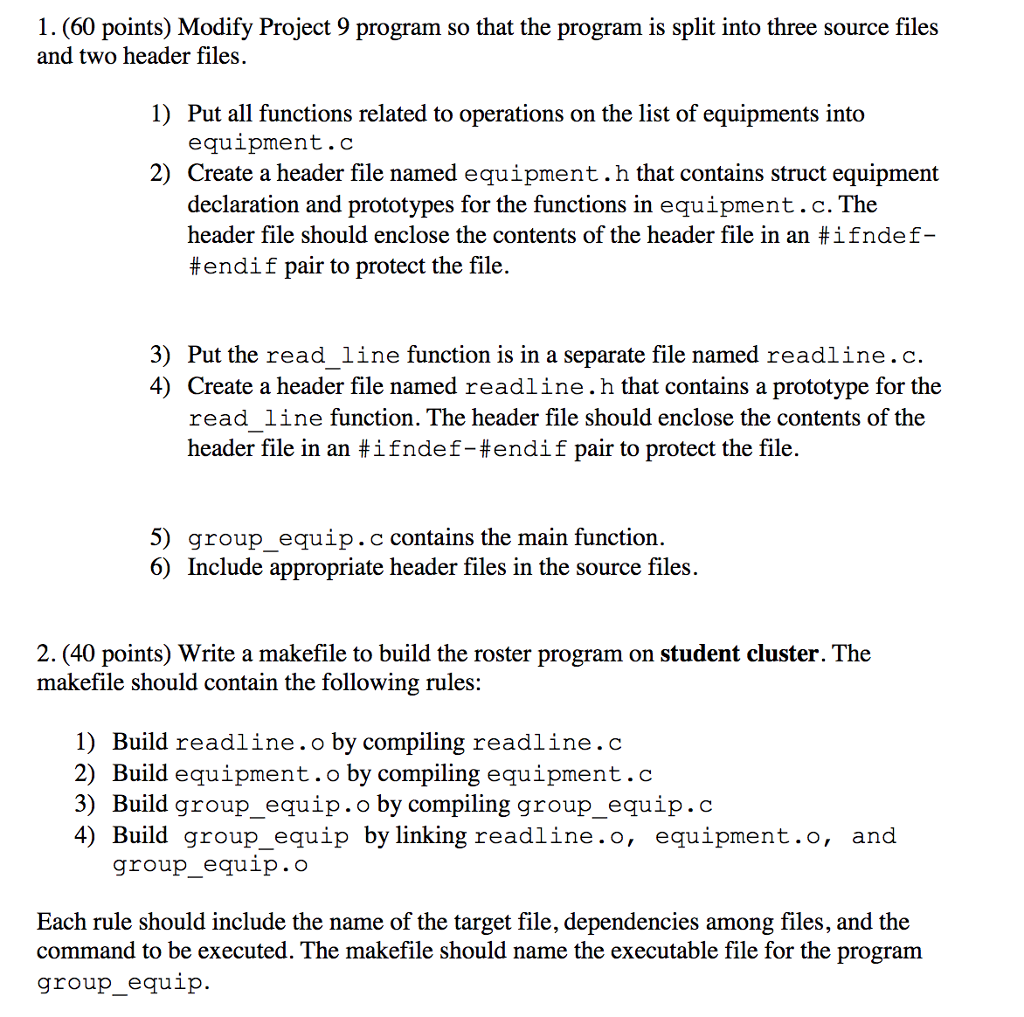 Solved 1. (60 Points) Modify Project 9 Program So That The | Chegg.com