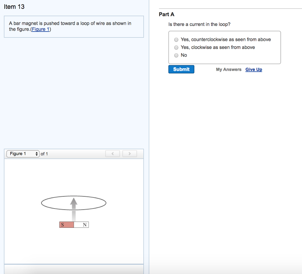 Solved A bar is pushed toward a loop of wire as shown