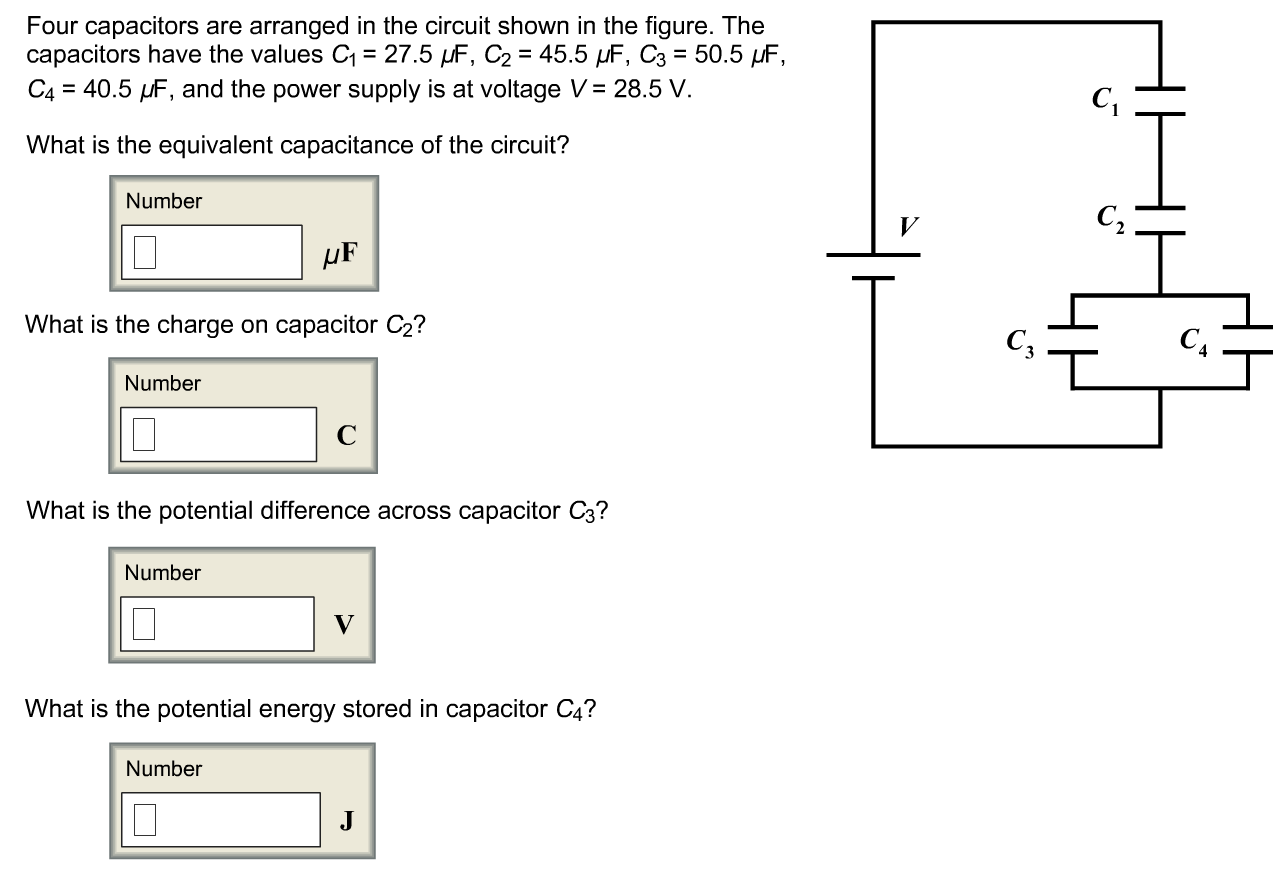 Solved Four capacitors are arranged in the circuit shown in