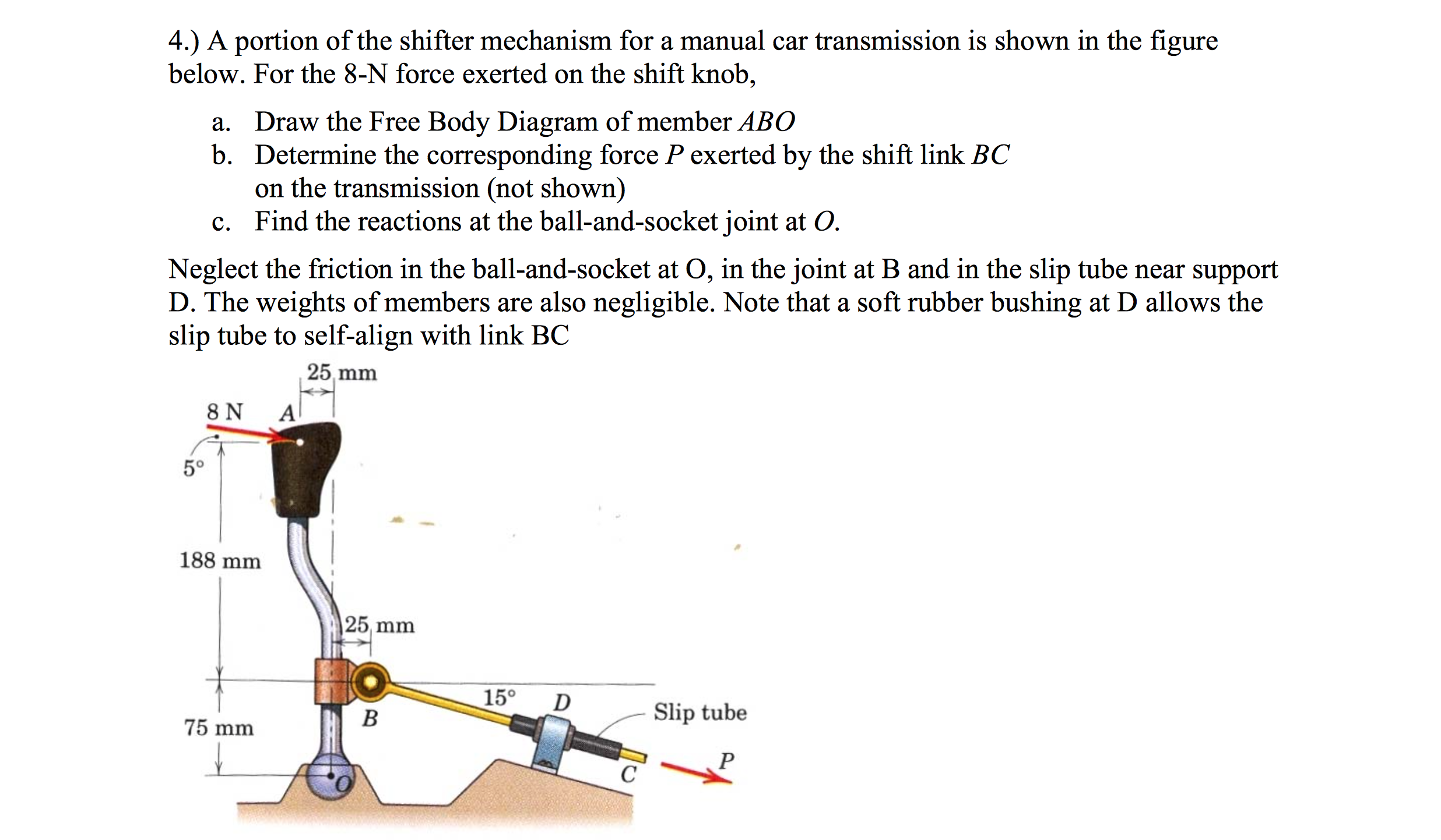Solved 4.) A portion of the shifter mechanism for a manual