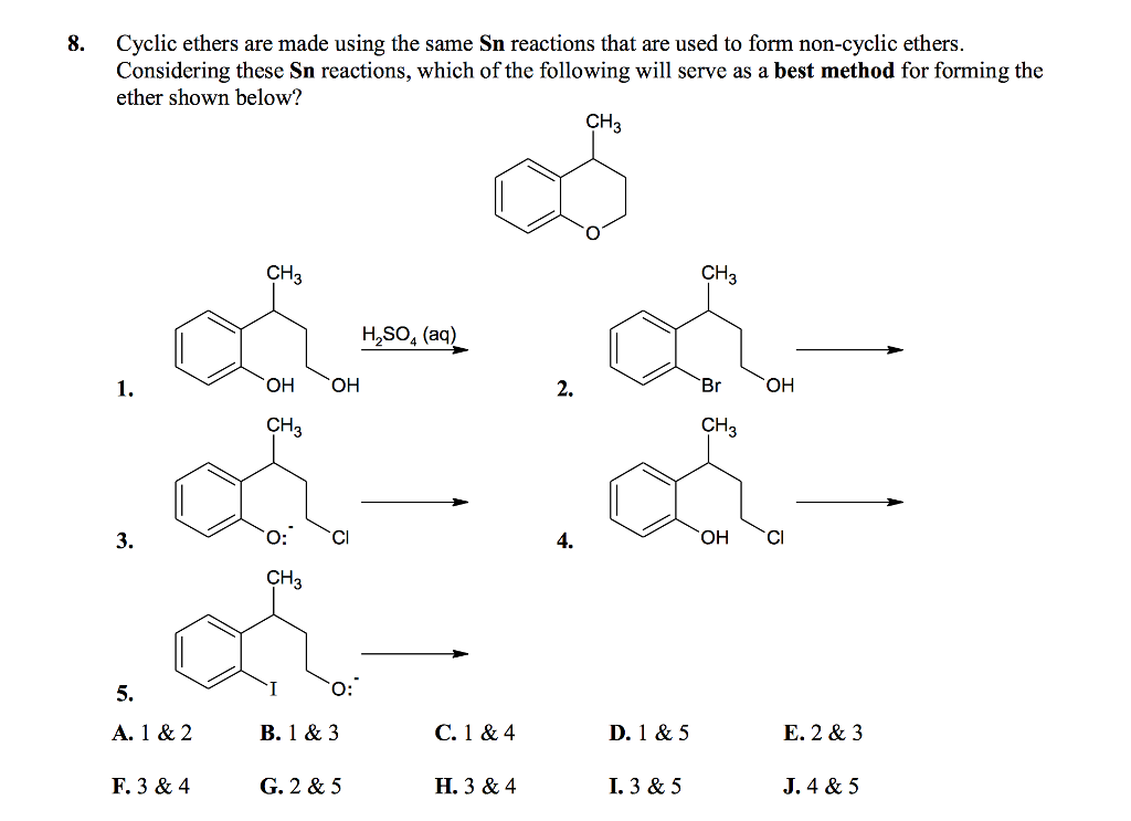 Solved Cyclic ethers are made using the same Sn reactions | Chegg.com