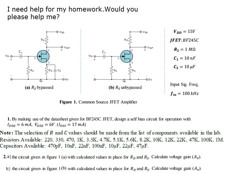 Solved By making use of the datasheet given for BF245C | Chegg.com