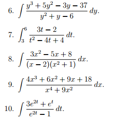Solved Integral y^3+5y^2-3y -37/y^2+y-6 dy. Integral^6_3 | Chegg.com