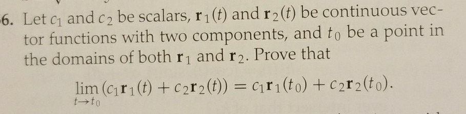 Solved 6. Let cr and c2 be scalars, r(t) and r2(t) be | Chegg.com