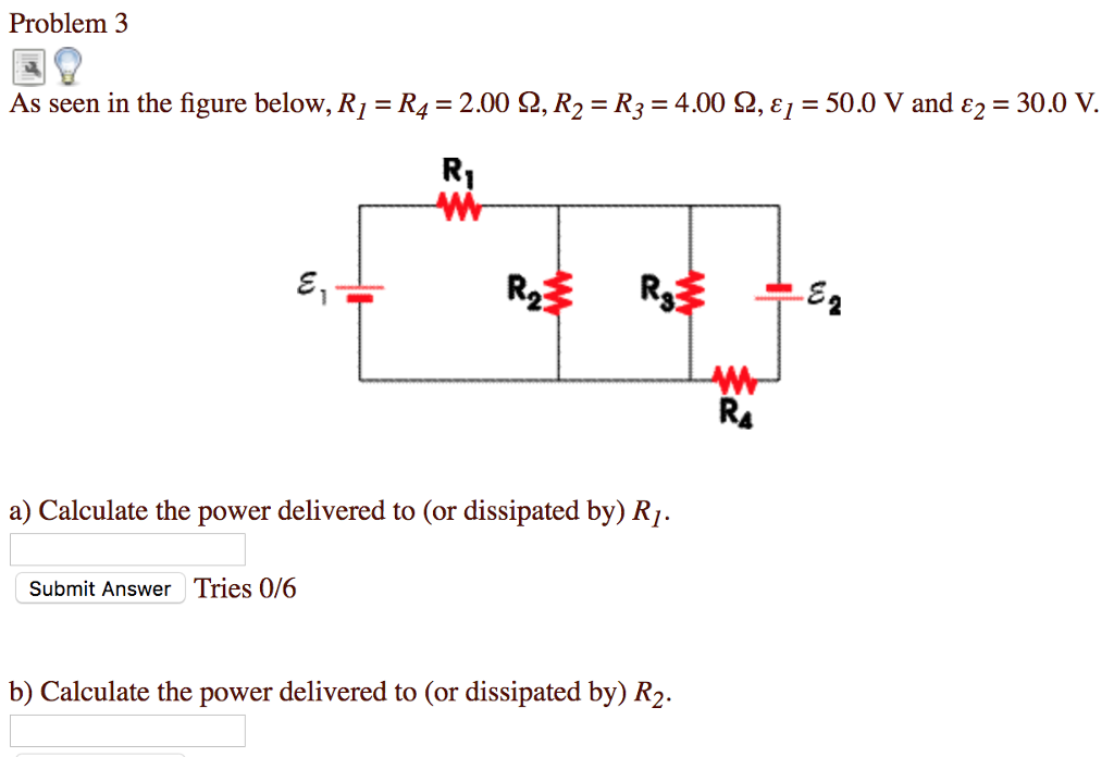 Solved Problem 3 As seen in the figure below, RI-R,-2.00 Ω, | Chegg.com