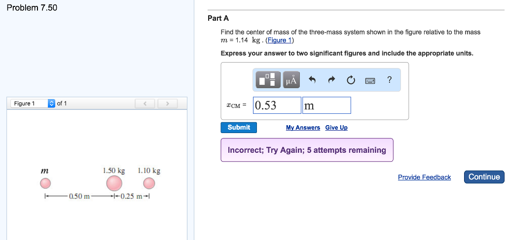 Solved Find the center of mass of the three-mass system | Chegg.com