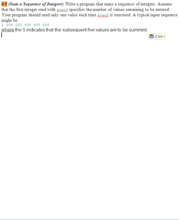 Solved 4.9 (S a Sequence of Integers Write a program that | Chegg.com