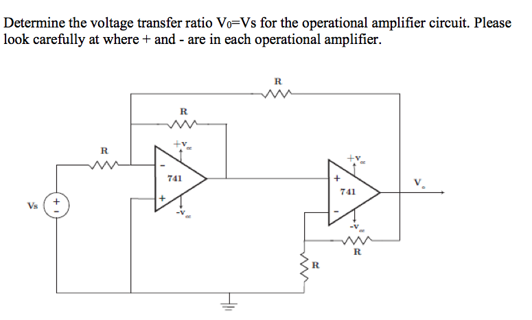 Solved Determine the voltage transfer ratio V_0 = V_s for | Chegg.com