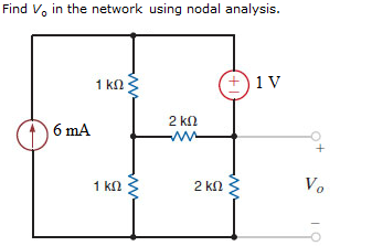 Solved Find V0 in the network using nodal analysis. | Chegg.com