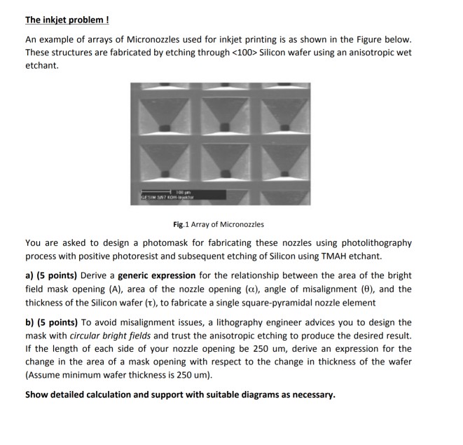 The inkjet problem! An example of arrays of | Chegg.com