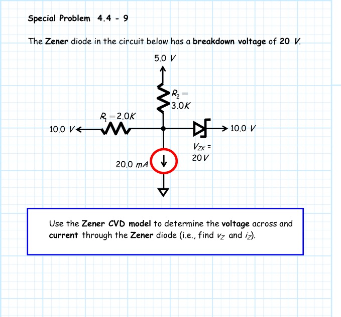 Solved The Zener diode in the circuit below has a breakdown