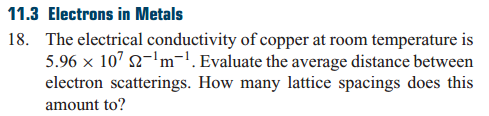 Solved The electrical conductivity of copper at room | Chegg.com